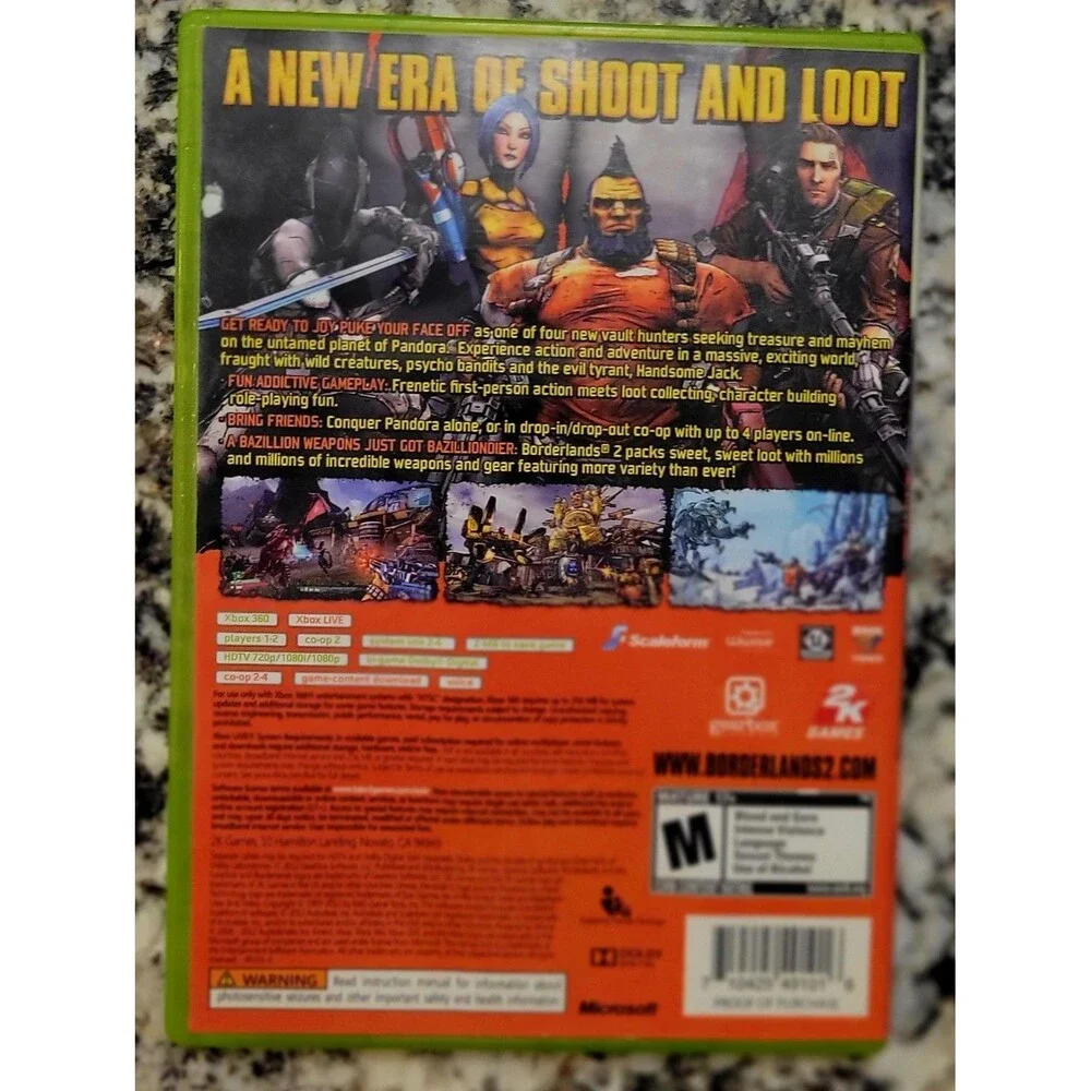 XBOX 360: BORDERLANDS 2, COMPLETE CIB, VG COND, MANUAL, NICE DISC,FAST SHIPPING